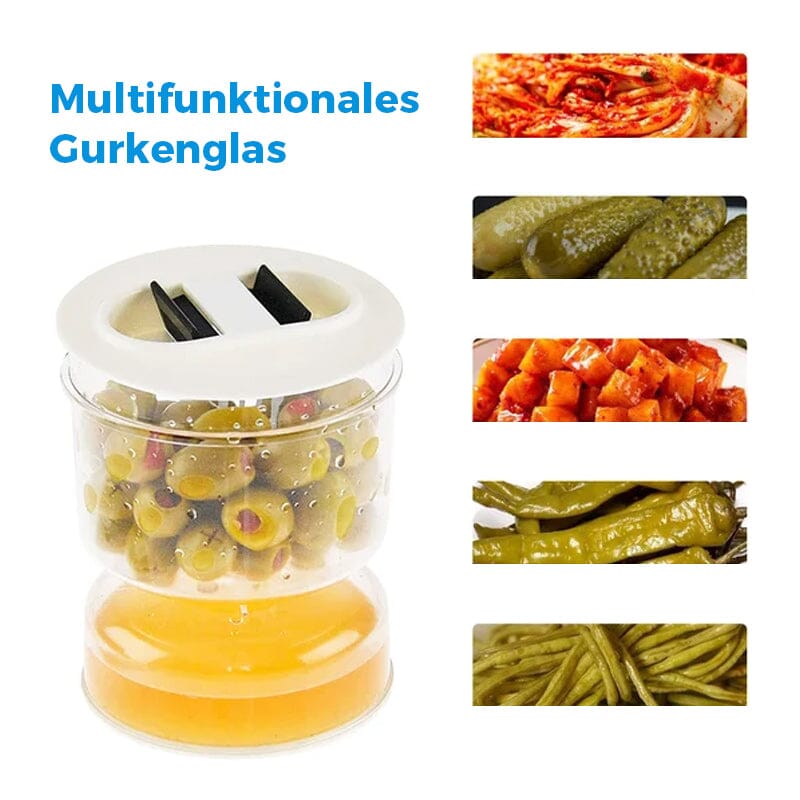 PickleMaster™ | Glasbehälter mit Sieb