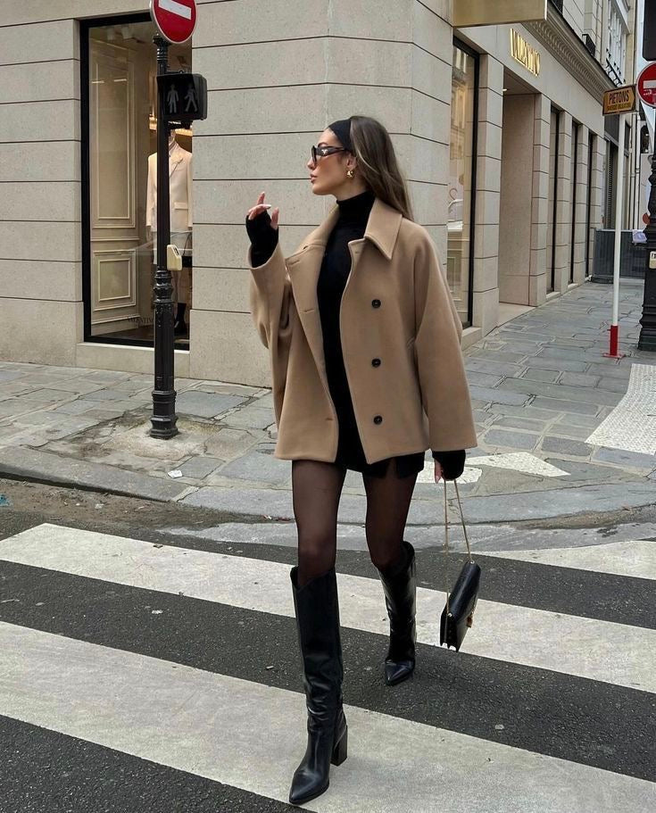 PoloChic™ | Oversized Wollmantel mit Polo-Kragen