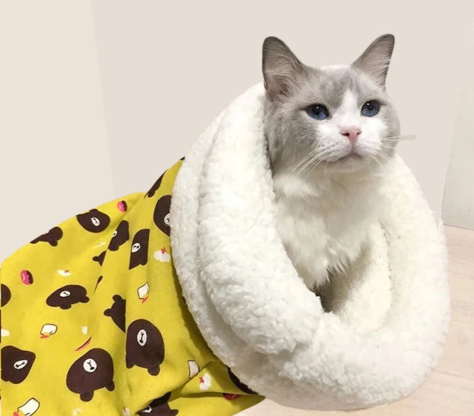 FurHaven™ | Knusches Katzenbett, Warm, Gemütlich & Geschützt! Das lieben Katzen!