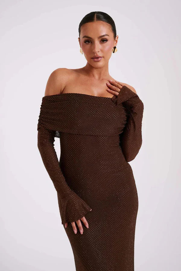 Glimmende Genade™ | Kleid – Eleganz mit ausgeprägtem Schulterdesign