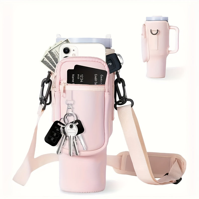 HydroCarrier™ | Wasserflasche Tragetasche mit Handy-Tasche für Stanley Cup 40oz
