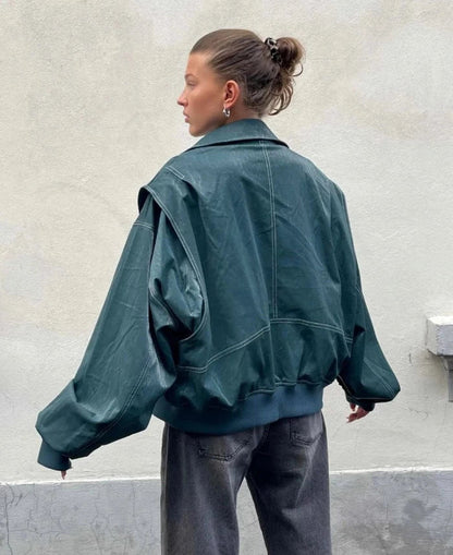 Aveline™ | Oversized Lederjacke