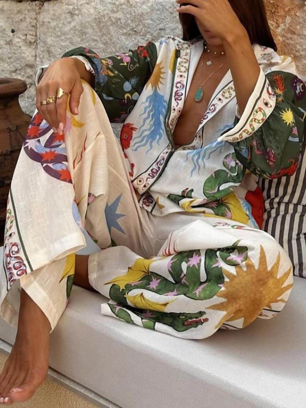 BohemienElegantie™ | Bunte Zweiteilige Set