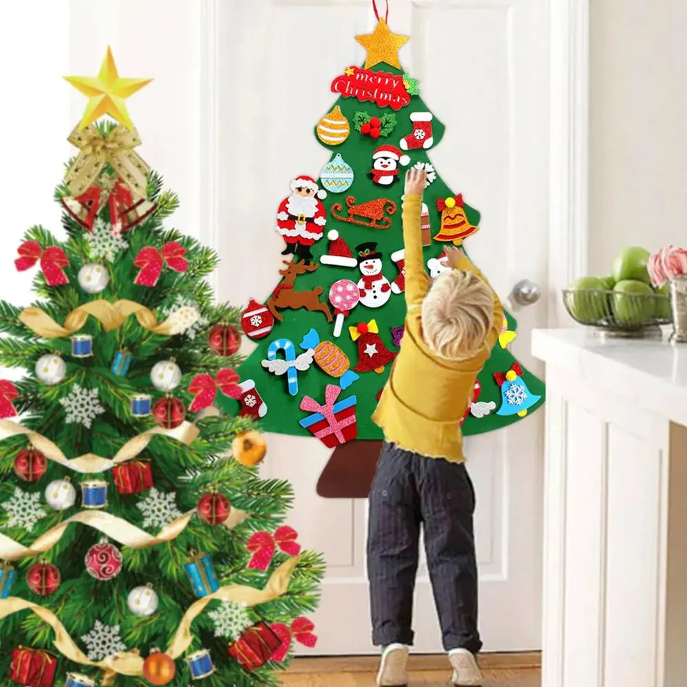 DIY Filz Weihnachtsbaum Dekoration für Zuhause