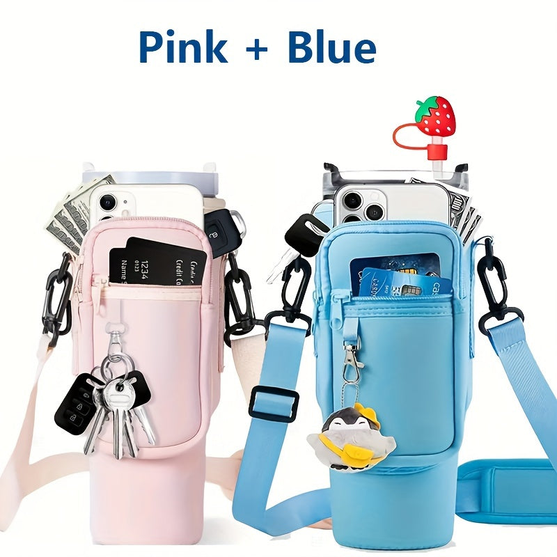 HydroCarrier™ | Wasserflasche Tragetasche mit Handy-Tasche für Stanley Cup 40oz