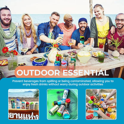 SipSeal™ | Deckel für Getränkedosen mit Silikon-Strohhalmen