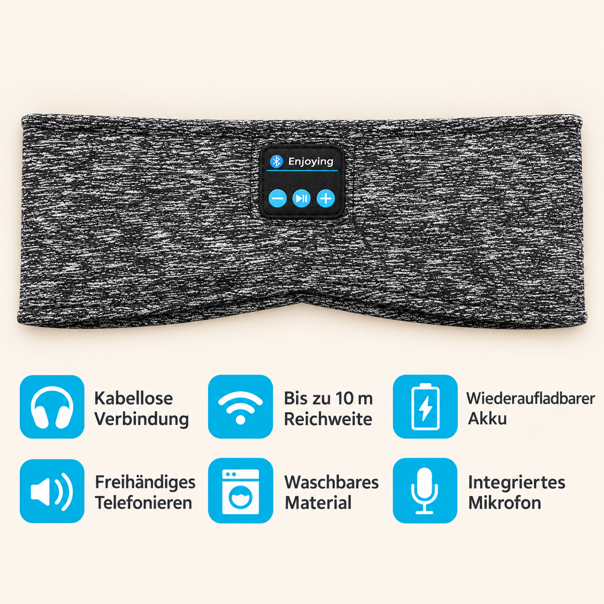 Nachtiva™ | Bluetooth-Schlafband für Seitenschläfer & entspannte Nächte