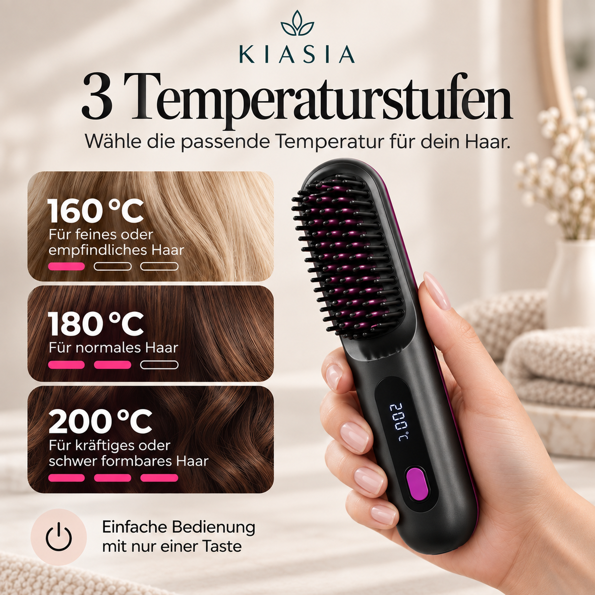 VoluMax™ | Kabellose Stylingbürste für kurzes Haar, Volumen & glattes Haar