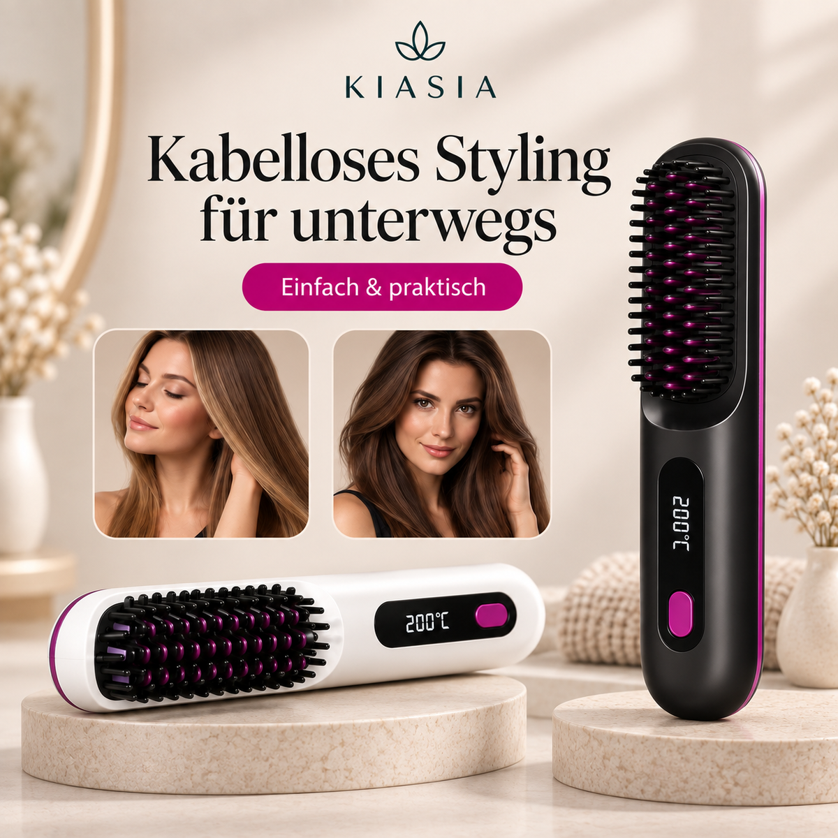VoluMax™ | Kabellose Stylingbürste für kurzes Haar, Volumen & glattes Haar