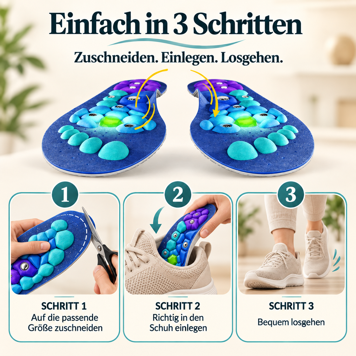 VitalSole™ | Magnetische Akupressur-Einlegesohlen für mehr Komfort auf dem Weg zum Wunschgewicht