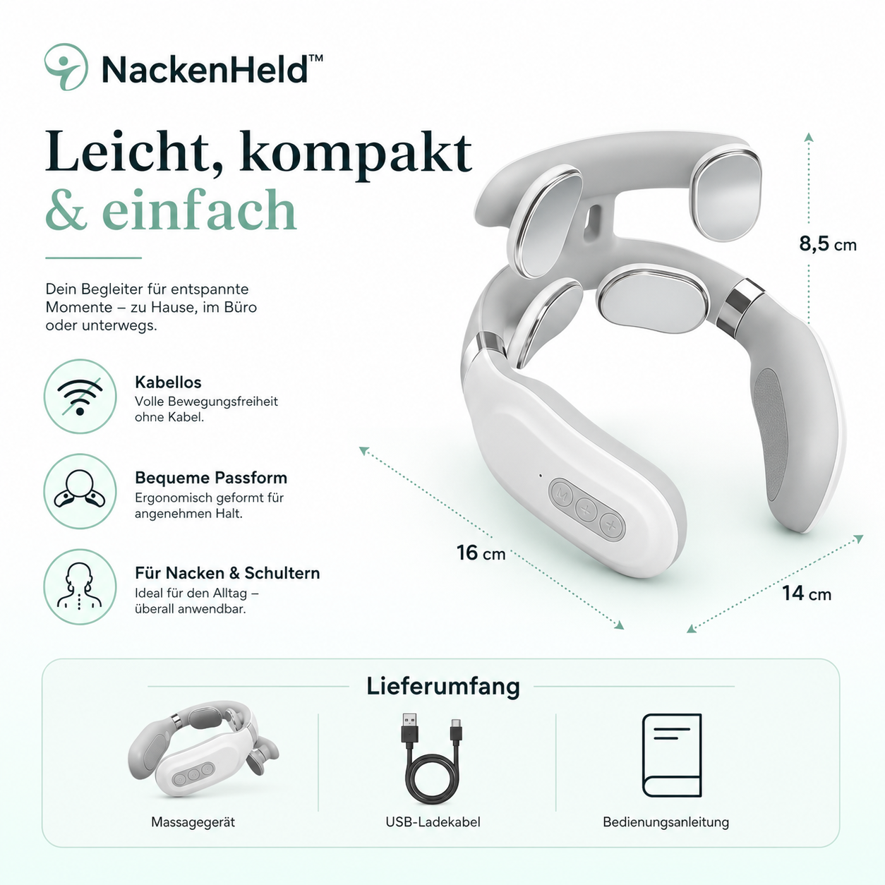 NackenHeld™ | Wärme & Massage für Nacken und Schultern