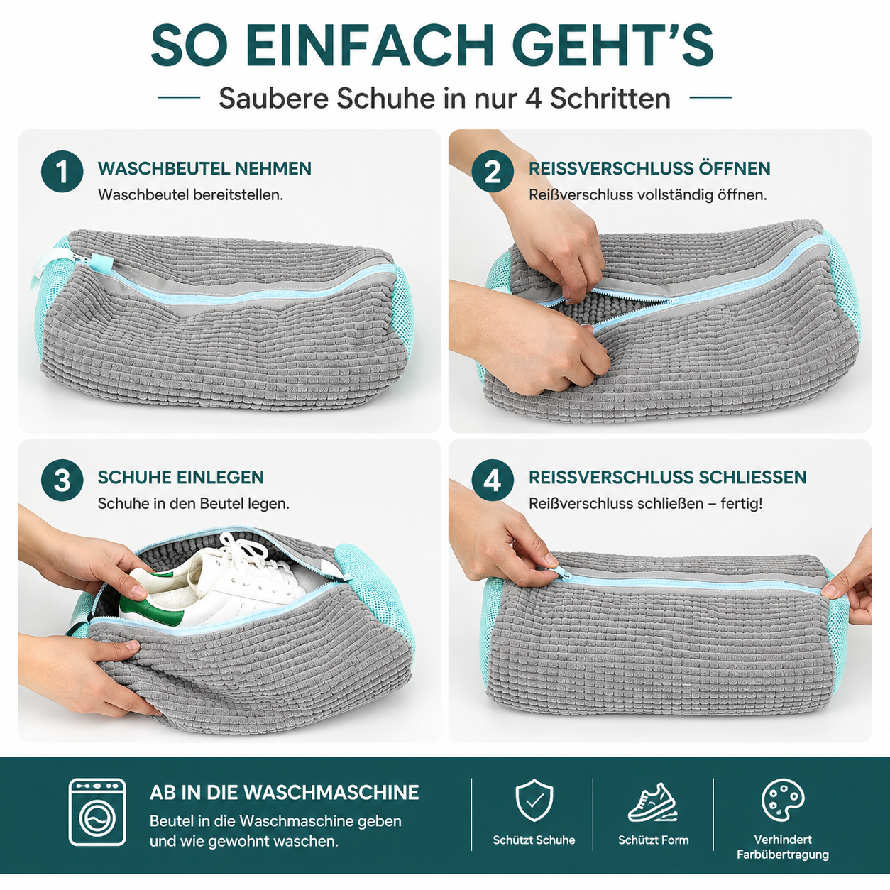 WaschHeld™ | Der Schuhwaschbeutel