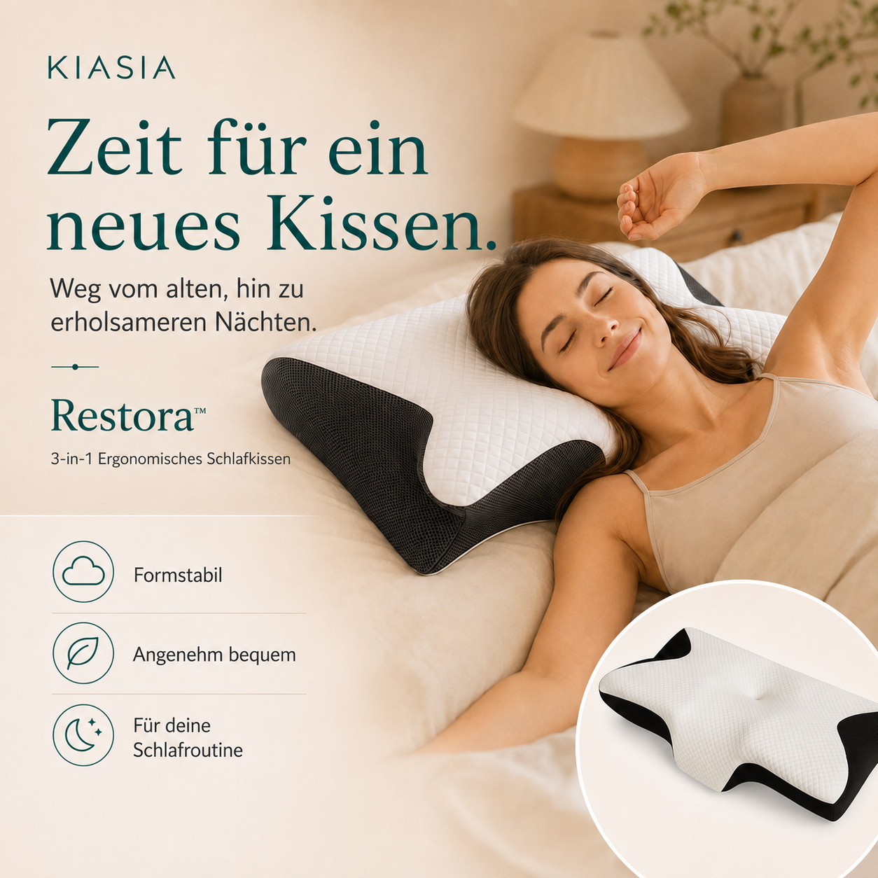 Restora™ | 3-in-1 Komfortkissen für jede Schlafposition