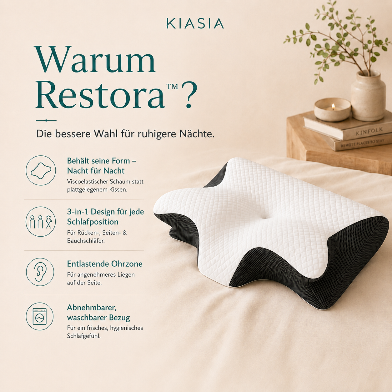 Restora™ | 3-in-1 Komfortkissen für jede Schlafposition