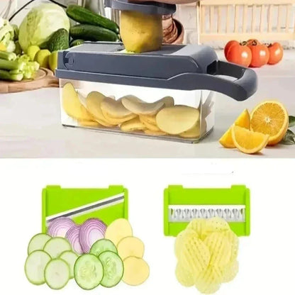 16-in-1 MultiSlice™ | Lebensmittelhacker und Reibe mit Griff für die Küchenvorbereitung