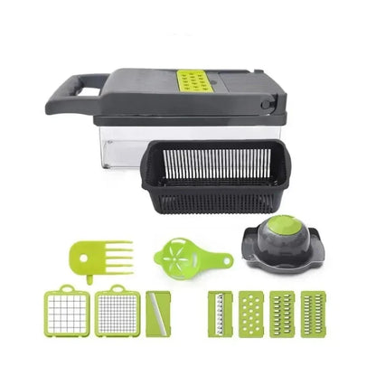 16-in-1 MultiSlice™ | Lebensmittelhacker und Reibe mit Griff für die Küchenvorbereitung