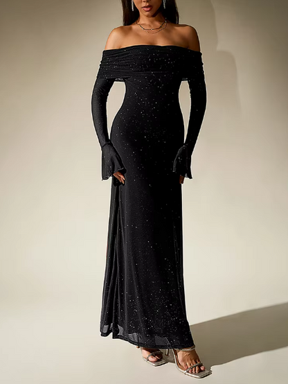 Glimmende Genade™ | Kleid – Eleganz mit ausgeprägtem Schulterdesign