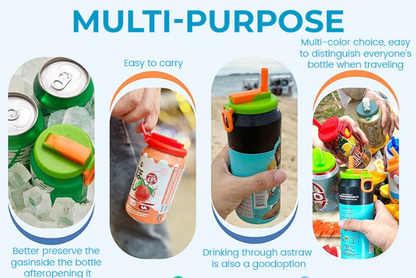 SipSeal™ | Deckel für Getränkedosen mit Silikon-Strohhalmen