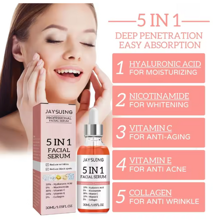 1+1 GRATIS! 5 in 1 Boost™ | Gesichtsserum mit Hyaluronsäure und Vitamin E