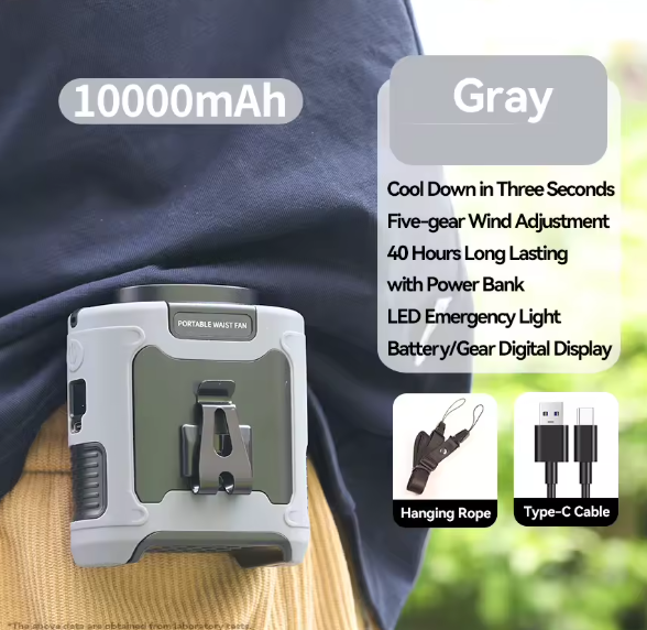 CoolCharge™ | Powerbank 10.000mAh Schnellladung Mit Ventilator und LED-Taschenlampe