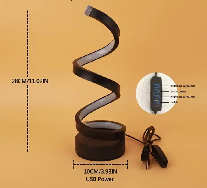 LumiSpiral™ | Moderne LED Tischlampe – Augenschonende Spiralbeleuchtung