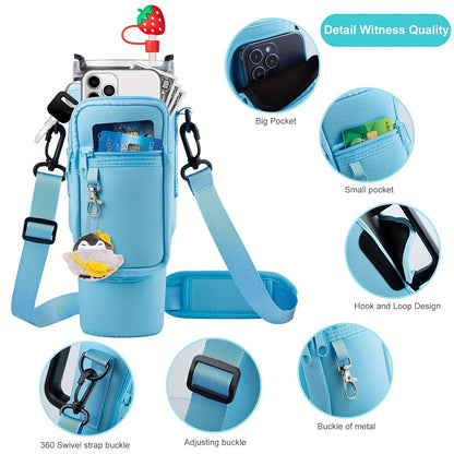 HydroCarrier™ | Wasserflasche Tragetasche mit Handy-Tasche für Stanley Cup 40oz