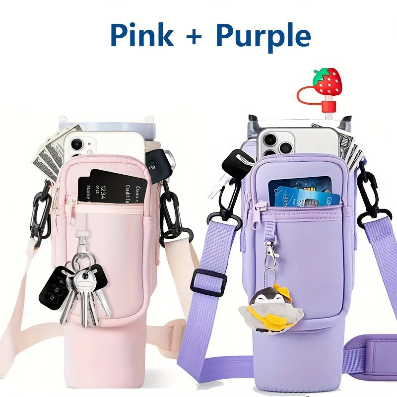 HydroCarrier™ | Wasserflasche Tragetasche mit Handy-Tasche für Stanley Cup 40oz