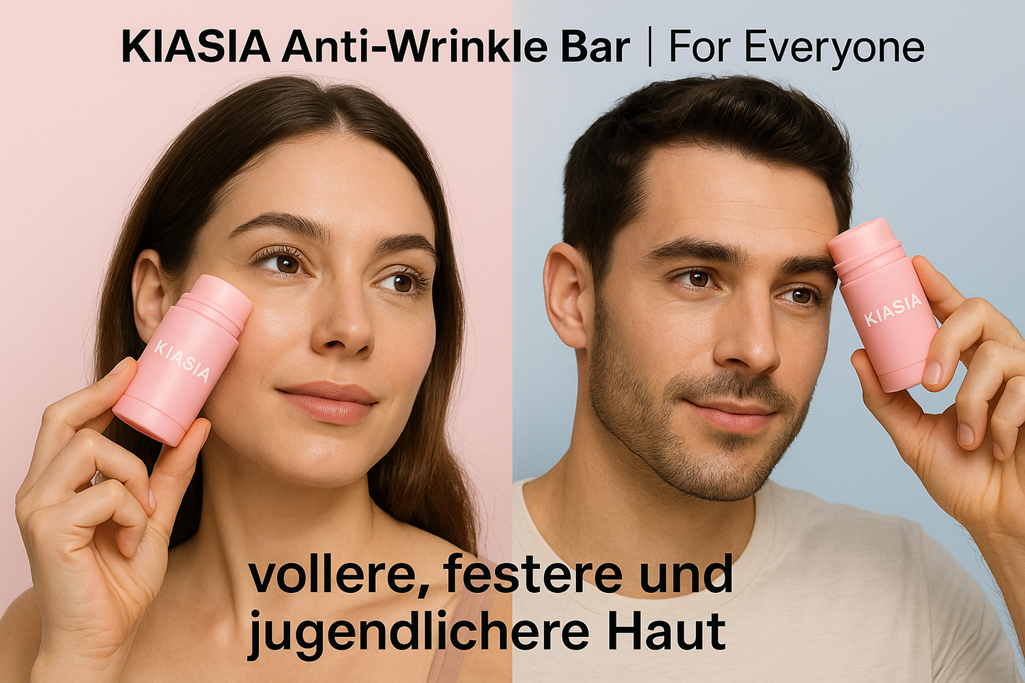 Een man en vrouw die beiden de KIASIA Anti-Wrinkle Bar gebruiken