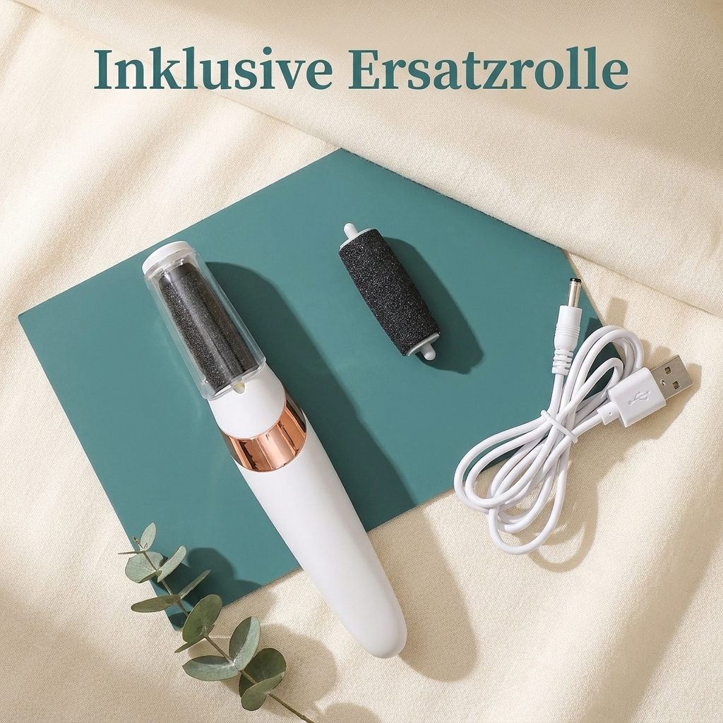 SamtGlatt™ Set: Gerät, Ersatzrolle und USB-Ladekabel – inklusive Ersatzrolle
