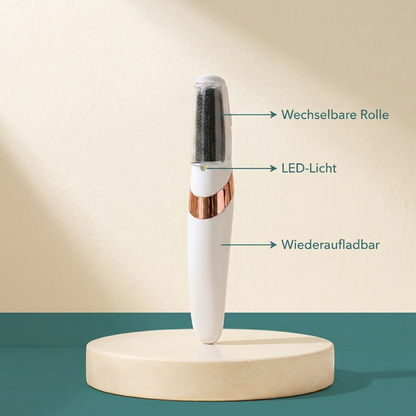 SamtGlatt™ Merkmale: wechselbare Rolle, LED-Licht, wiederaufladbar