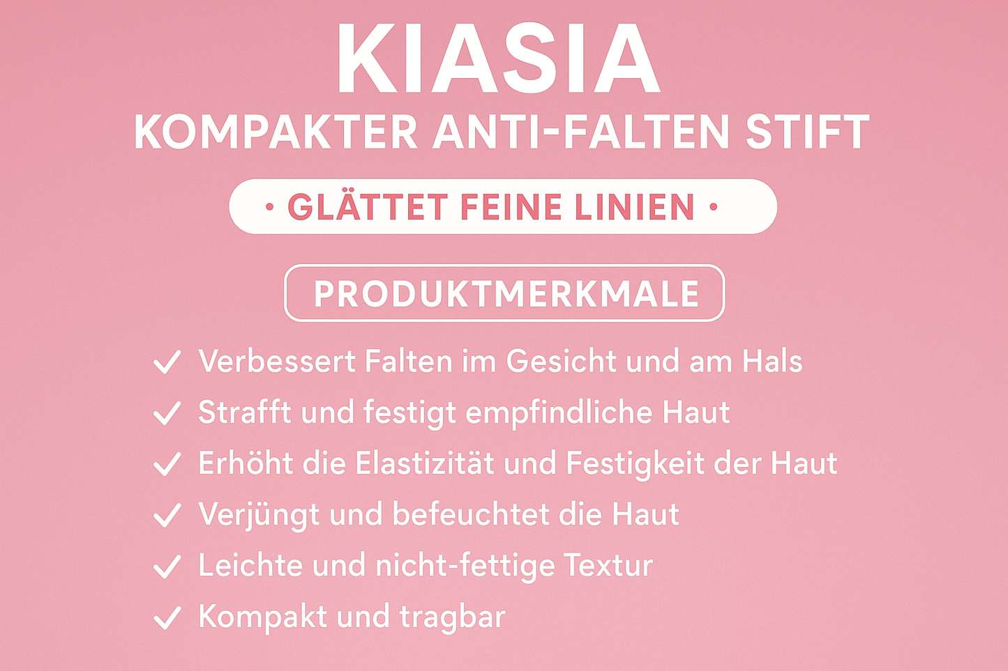 KIASIA Kompakter Anti-Falten Stift Produktmerkmale auf Deutsch