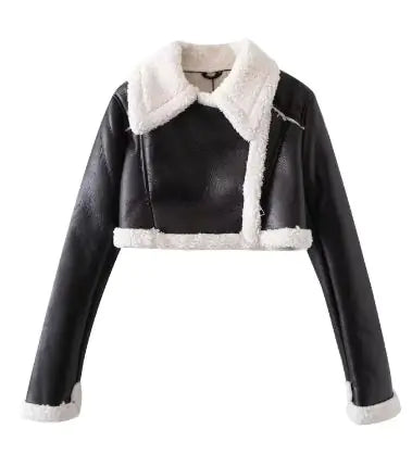 Yalda™ | Premium Lederjacke mit Fellrand