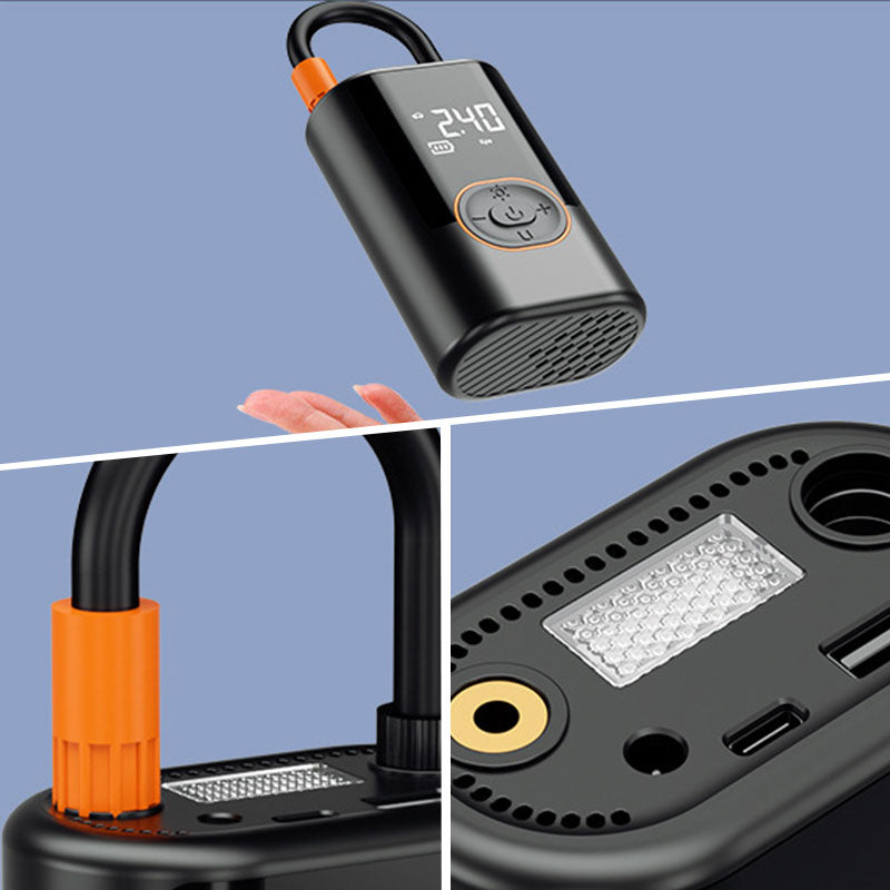 PowerInflate™ | Multifunktionaler tragbarer Auto-Reifenaufbläser mit Licht🎁