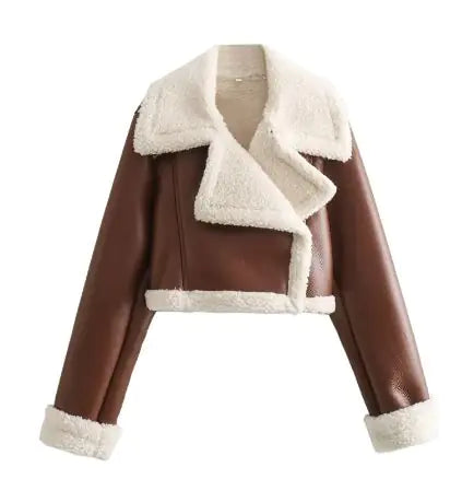 Yalda™ | Premium Lederjacke mit Fellrand