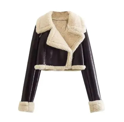 Yalda™ | Premium Lederjacke mit Fellrand